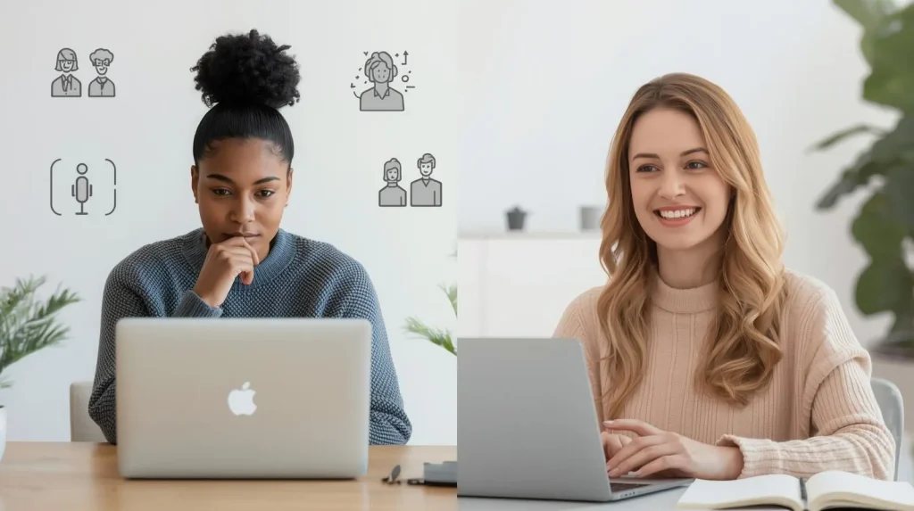 deux-personnes-qui-discutent-en-ligne_-une-personne-en-reconversion-et-le-praticien