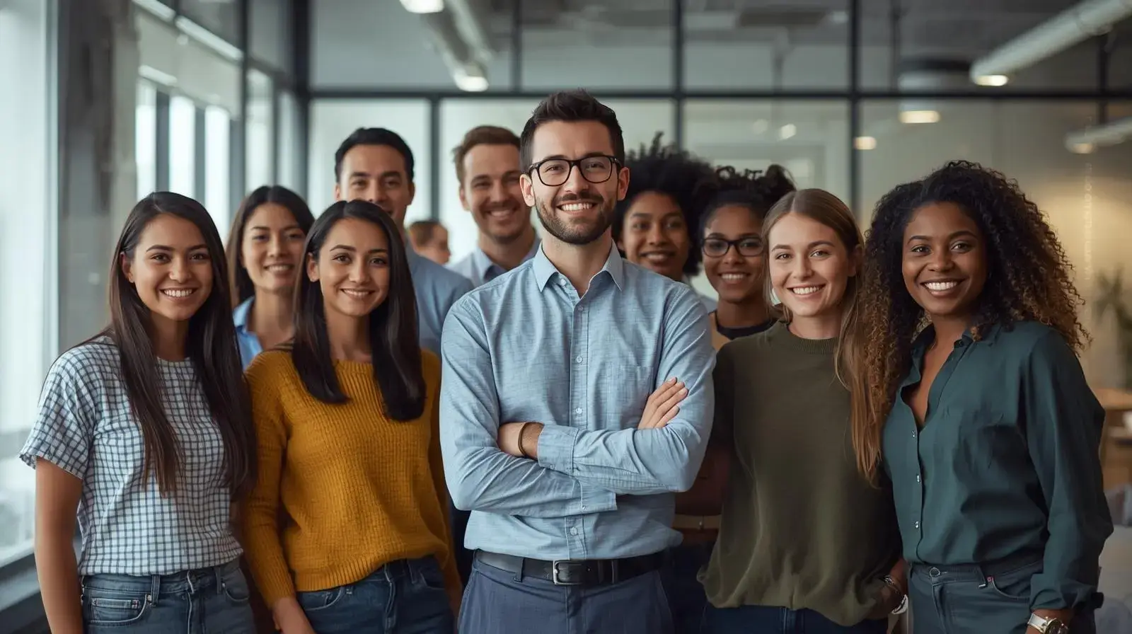un-manager-avec-son-équipe-qui-sourit