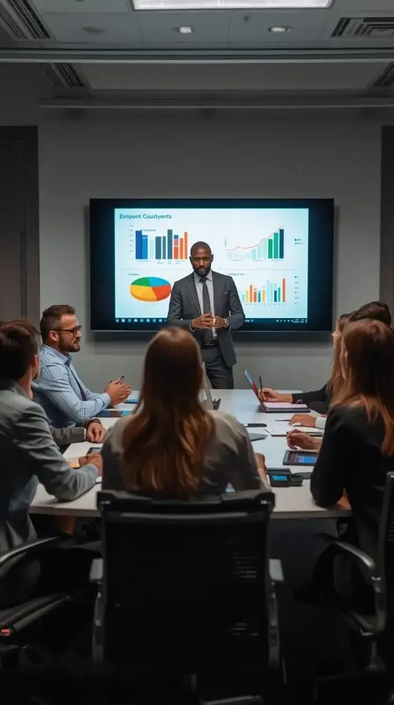 une-présentatio-en-réunion-avec-un-powerpoint